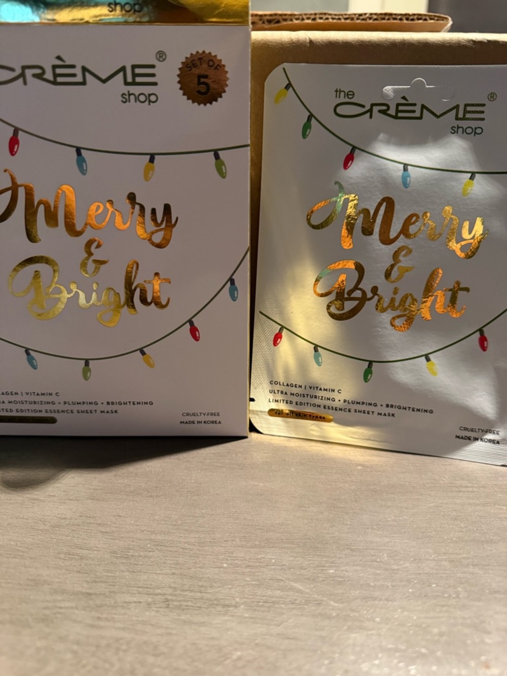 The Crème Shop Merry & Bright Sheet Mask - White/Gold